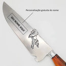 Faca de Churrasco Artesanal 10" Aço Inox Gravado - Cabo Resina com Miniatura Cavalo