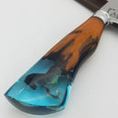 Faca de Churrasco Artesanal 10" Aço Inox Gravado - Cabo Resina com Miniatura Cavalo