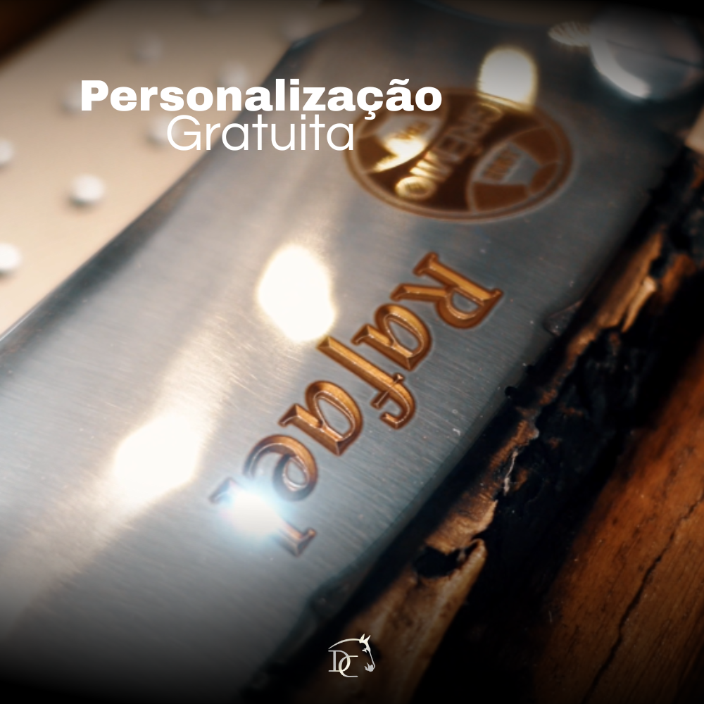 Faca Campeira Artesanal 9 Polegadas - Cabo Casco de Cavalo Full Tang - Guarda e Pomo em Latão