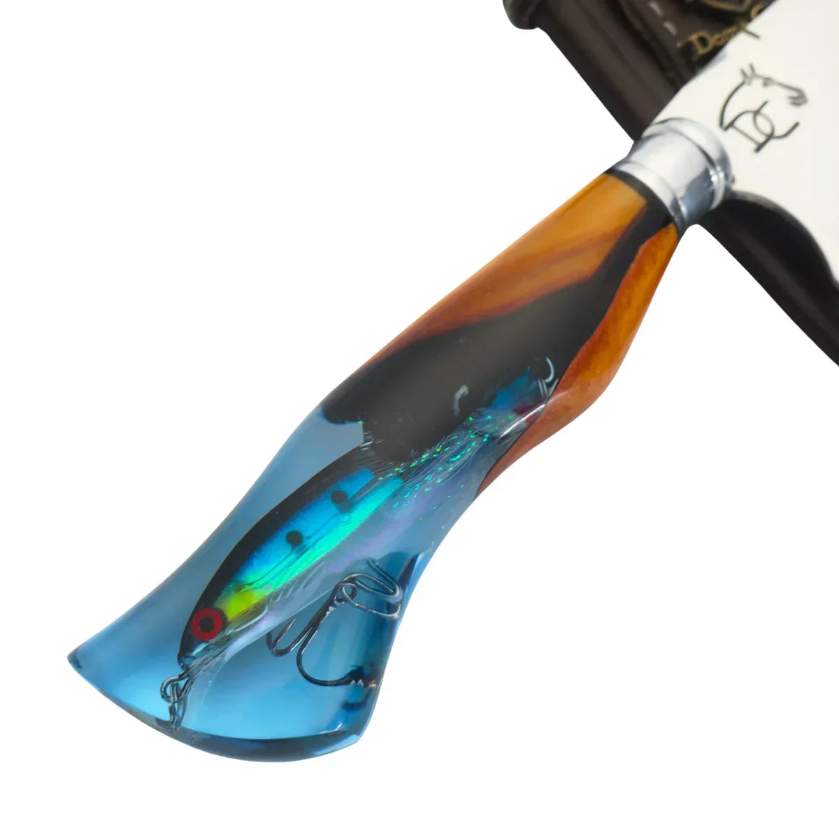 Faca Artesanal para Churrasco 8" Lâmina Vazada - Quem Pesca Vive Mais