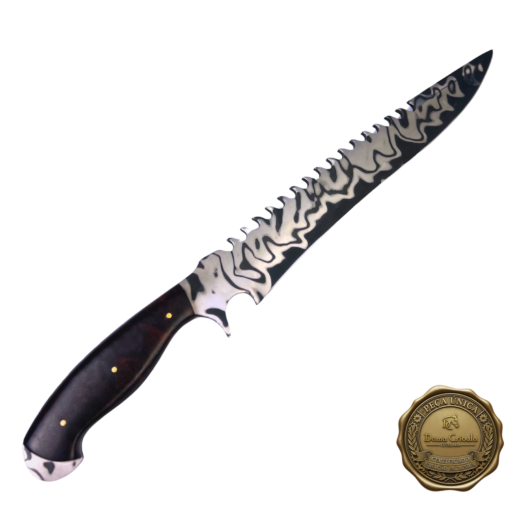 Faca San Mai Forjada à Mão 13 Polegadas - Cabo Full Tang Resina - 100% Artesanal