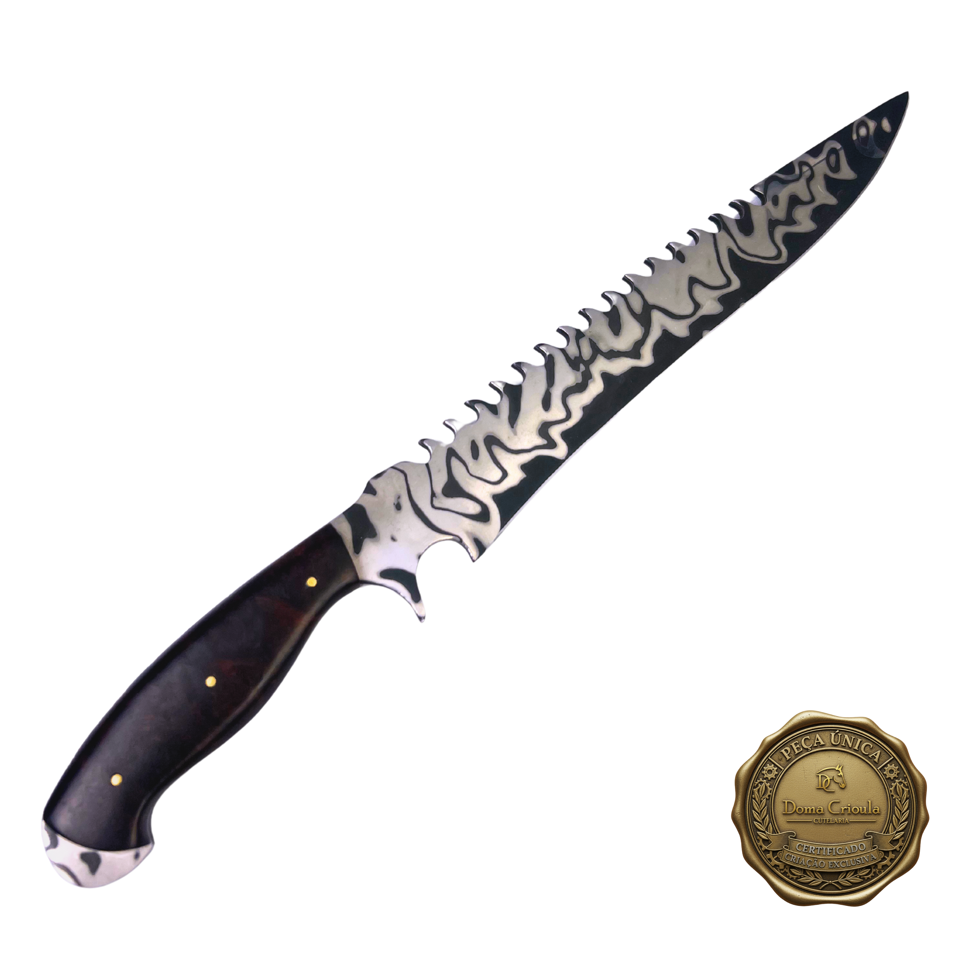 Faca San Mai Forjada à Mão 13 Polegadas - Cabo Full Tang Resina - 100% Artesanal