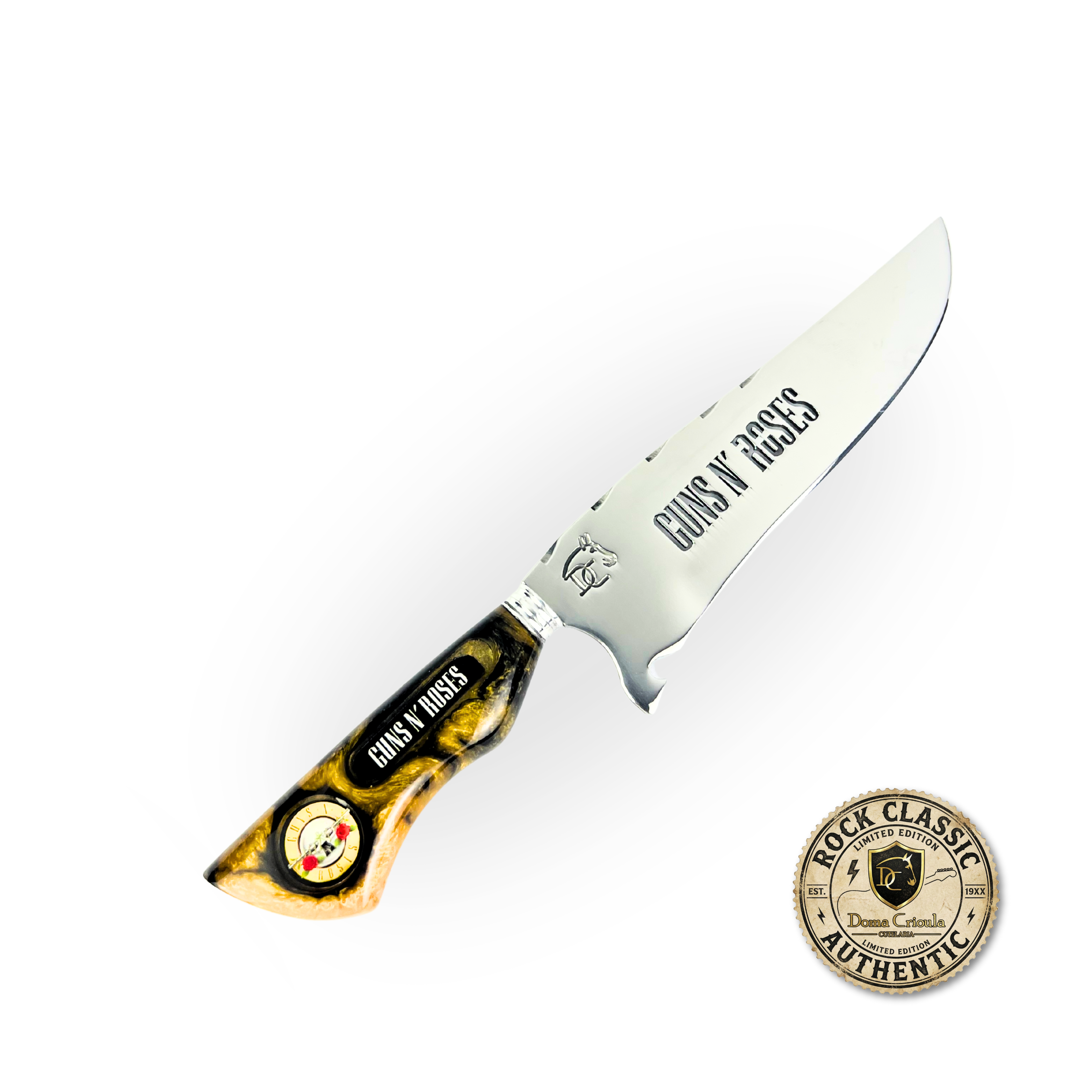 Kit Guns N' Roses - Faca 8" + Tábua Personalizada