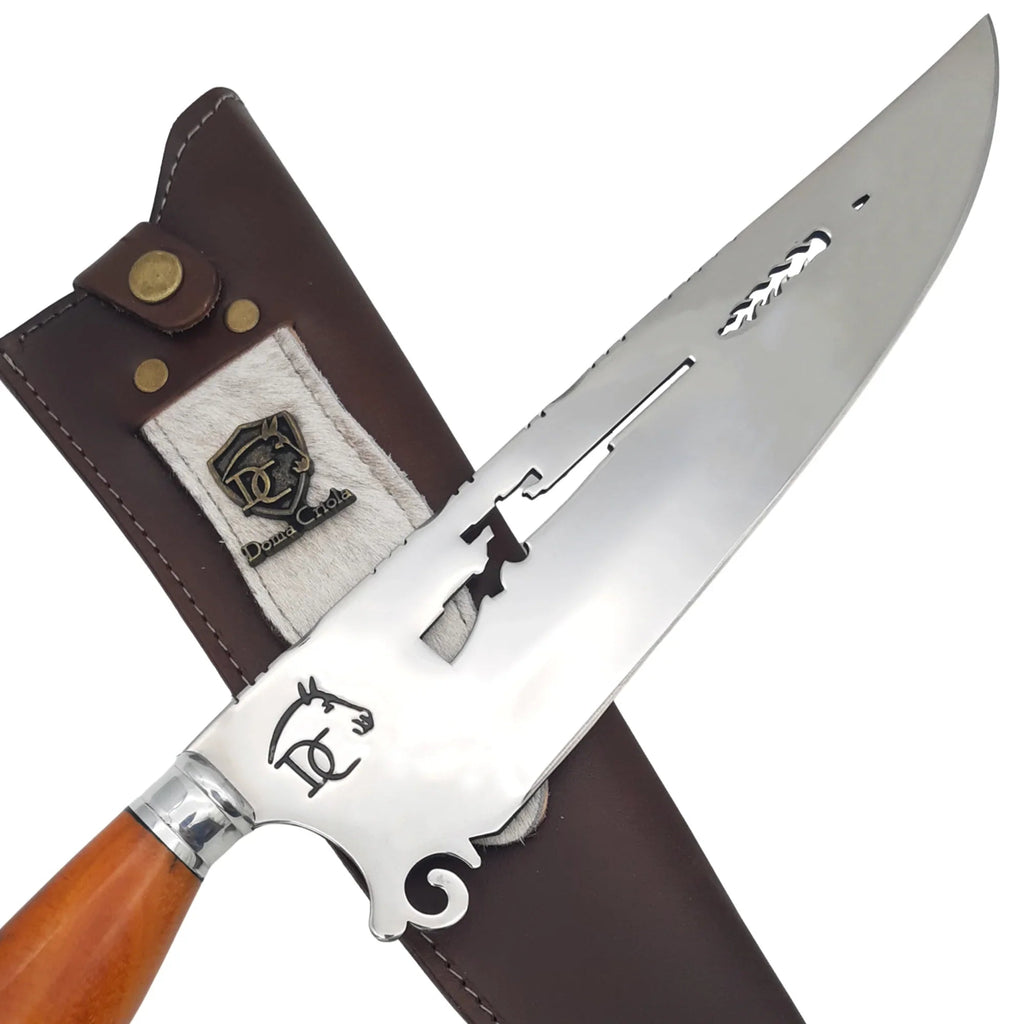 Faca Artesanal para Churrasco 10" Bandeira do Brasil - Cutelaria Gaúcha Patriótica