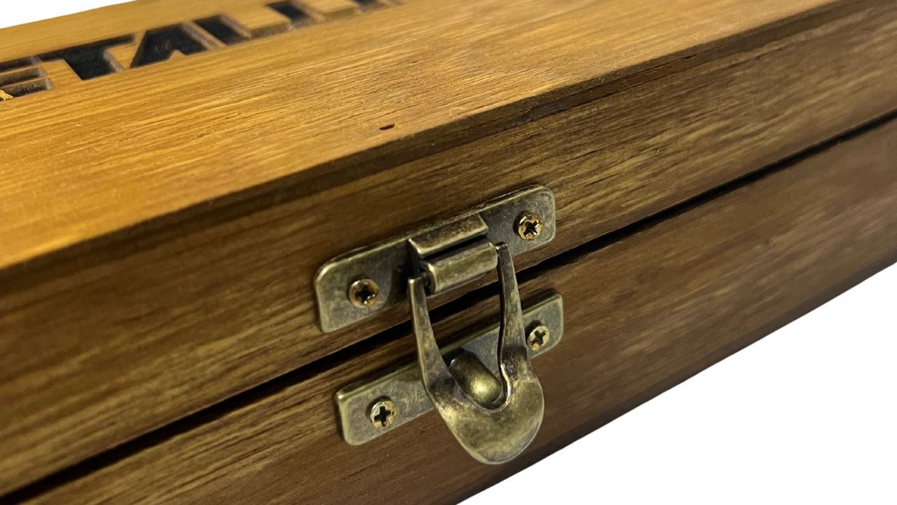 Caixinha de Madeira Personalizável para Facas - 37x10x6,5cm - Veludo Interno