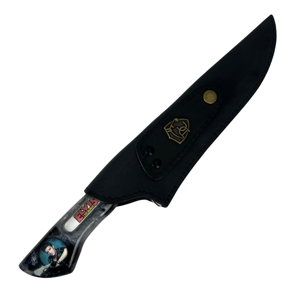 Faca Elvis Presley 8" - Cabo Resina Personalizado - Edição Especial Rock