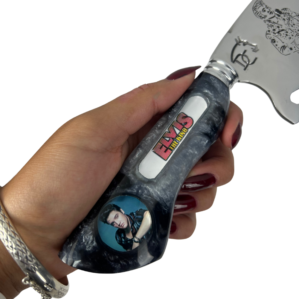 Faca Elvis Presley 8" - Cabo Resina Personalizado - Edição Especial Rock