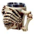 Caneca Caveira com Copo de Aço Inoxidável - 350ml - Design Gótico 3D