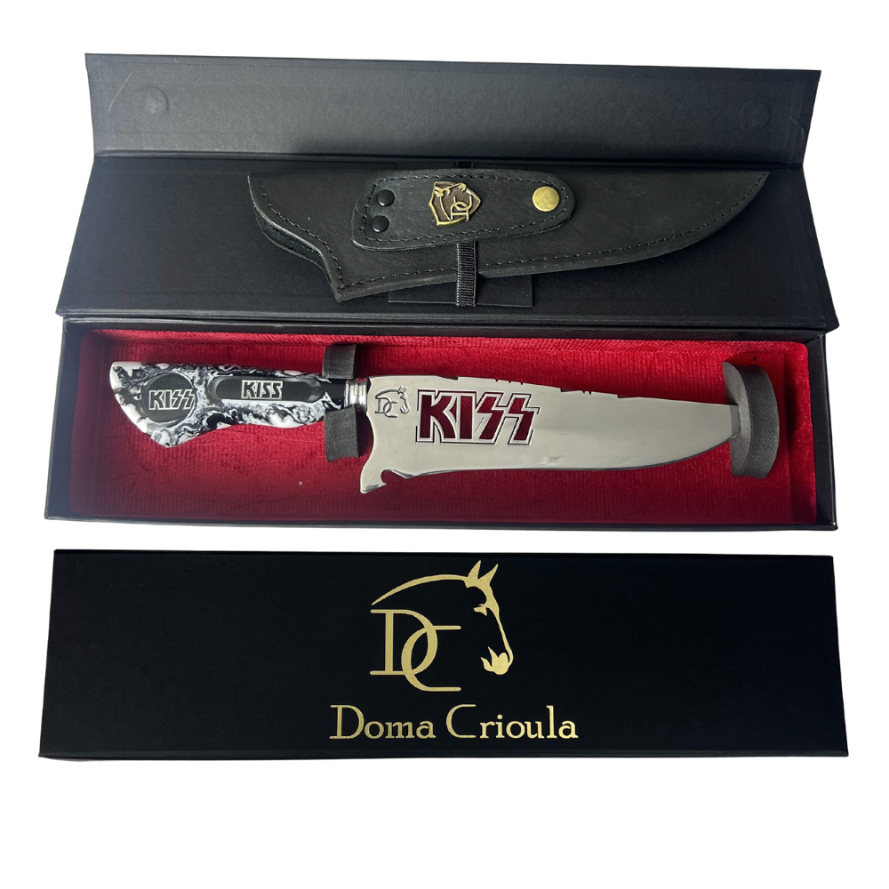 Faca KISS 8" - Cabo Resina Personalizado - Edição Especial Rock