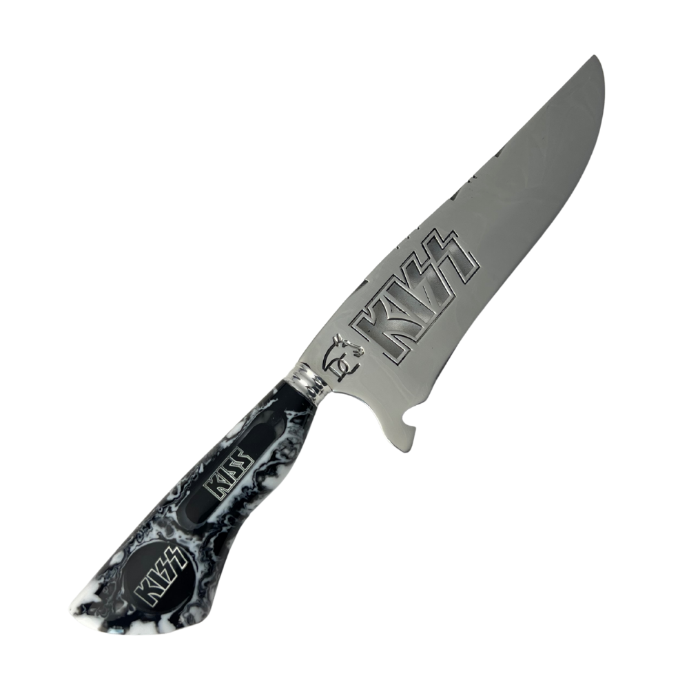 Faca KISS 8" - Cabo Resina Personalizado - Edição Especial Rock