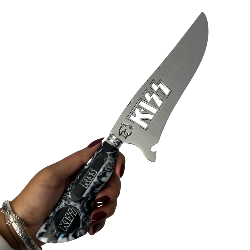 Faca KISS 8" - Cabo Resina Personalizado - Edição Especial Rock