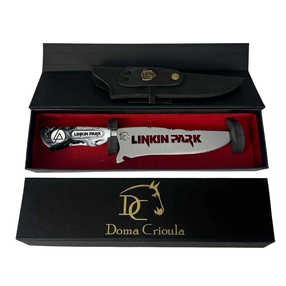Faca Linkin Park 8" - Cabo Resina Personalizado - Edição Especial Rock