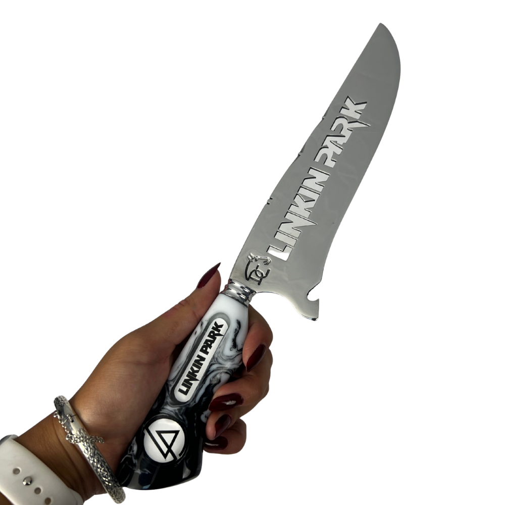 Faca Linkin Park 8" - Cabo Resina Personalizado - Edição Especial Rock
