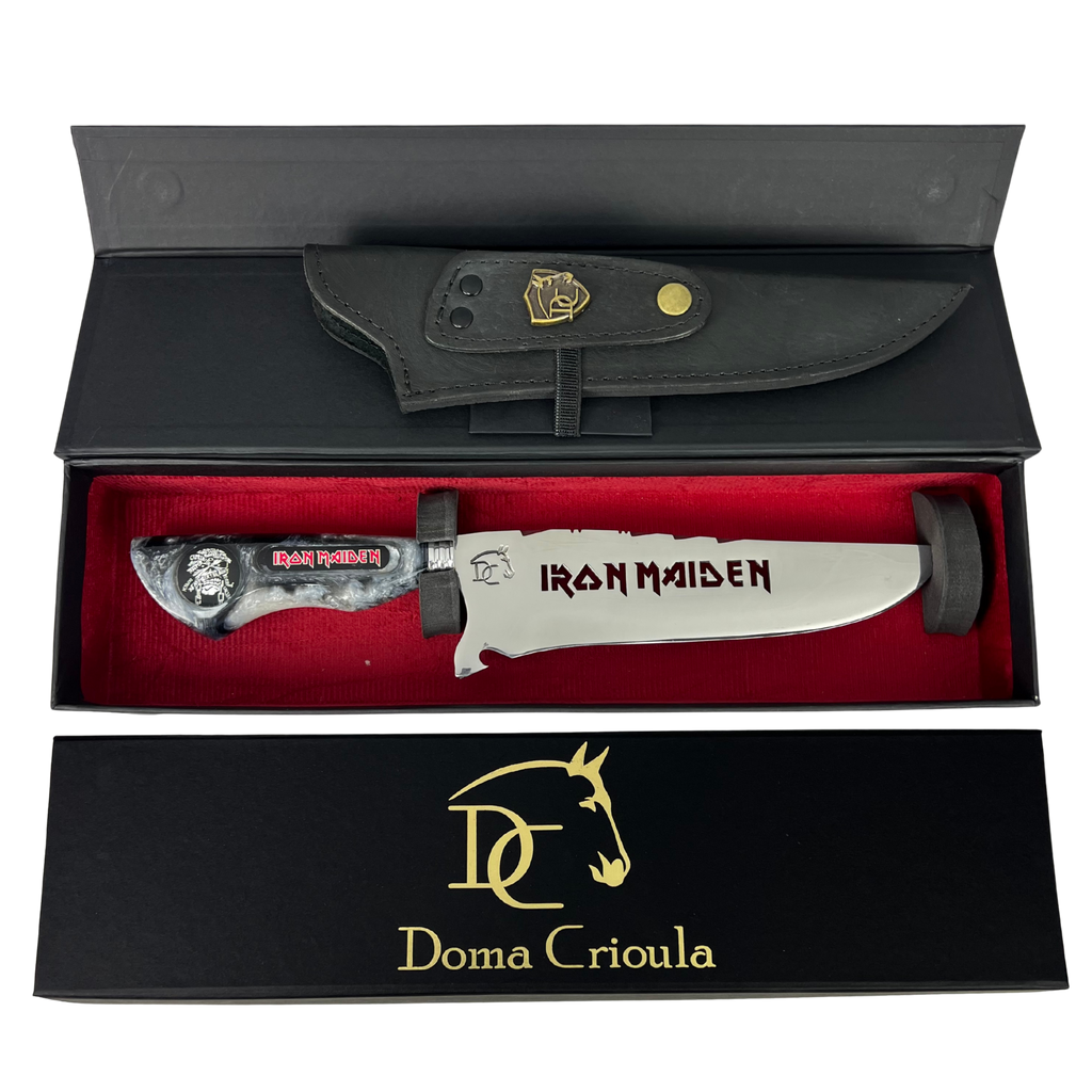 Faca Picanheira Iron Maiden 8 Polegadas - Cabo Resina Personalizado - Churrasco Rock