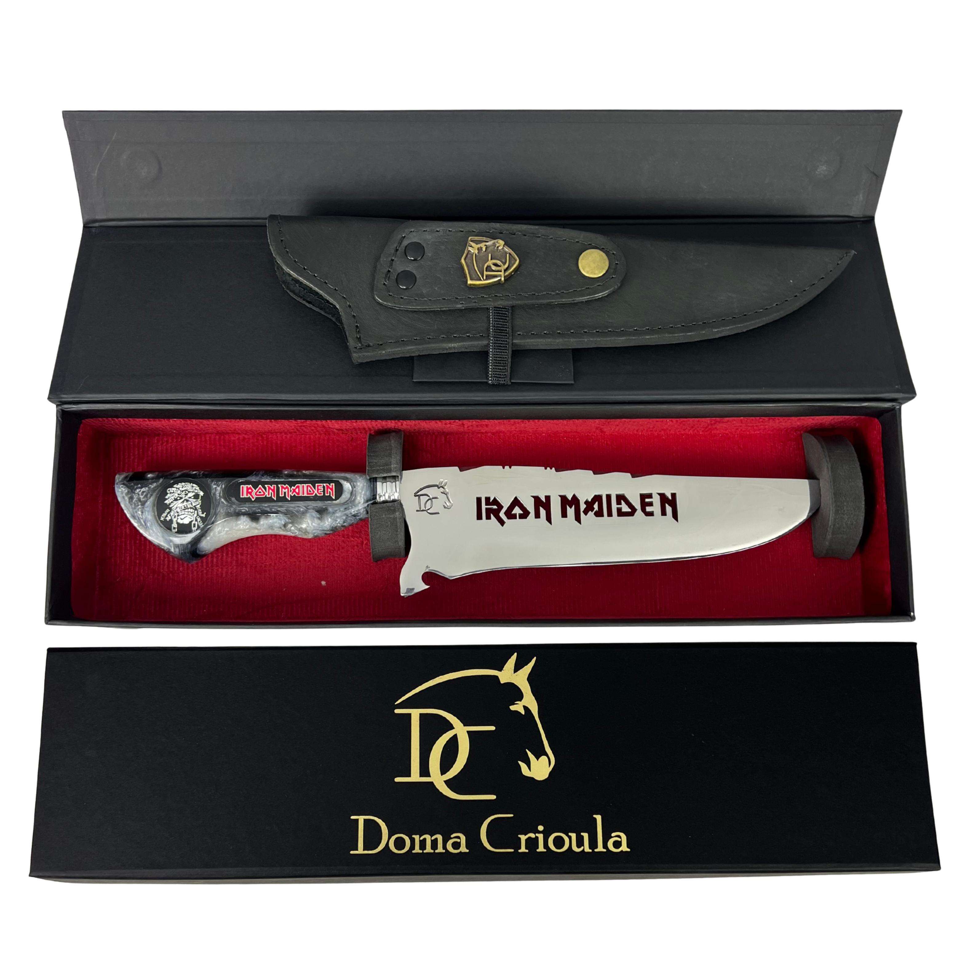 Faca Picanheira Iron Maiden 8 Polegadas - Cabo Resina Personalizado - Churrasco Rock