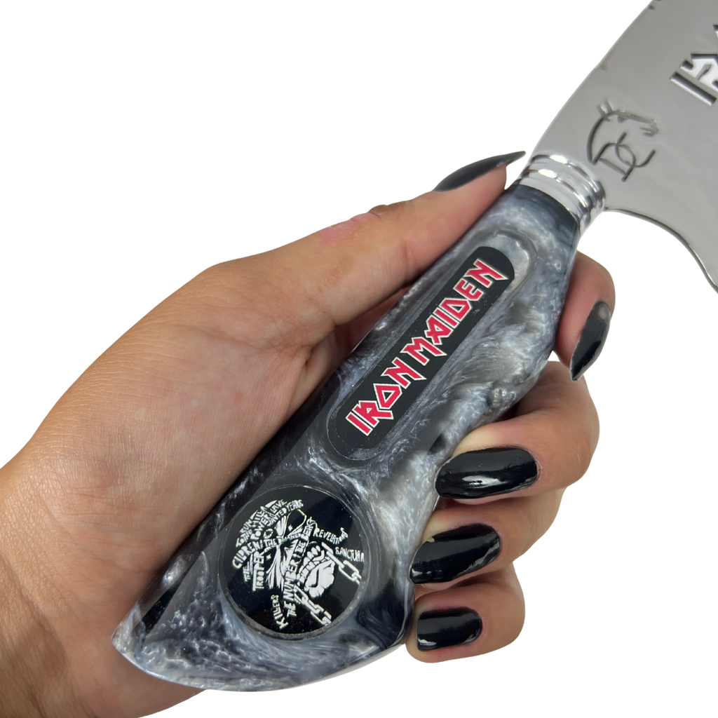 Faca Picanheira Iron Maiden 8 Polegadas - Cabo Resina Personalizado - Churrasco Rock