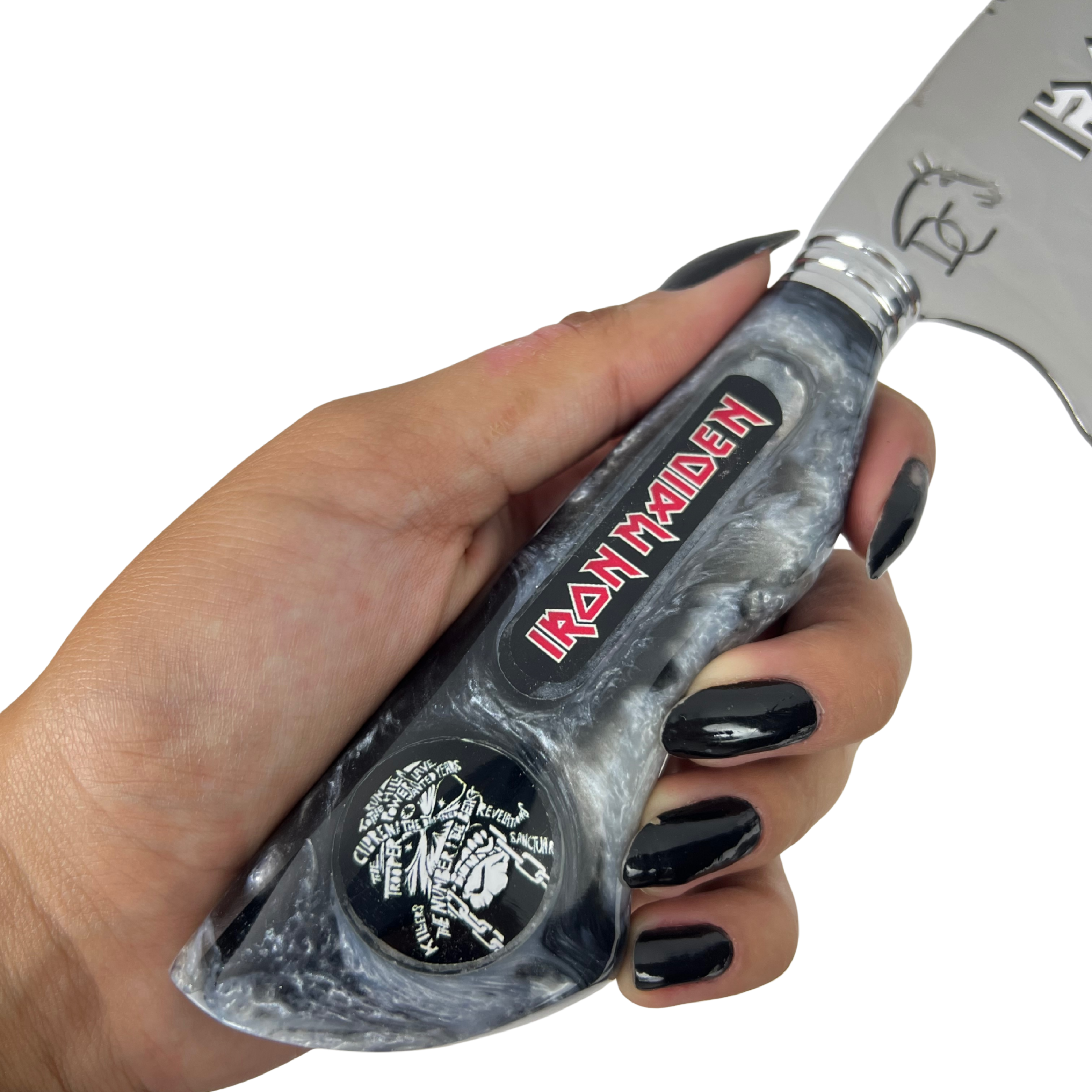 Faca Picanheira Iron Maiden 8 Polegadas - Cabo Resina Personalizado - Churrasco Rock