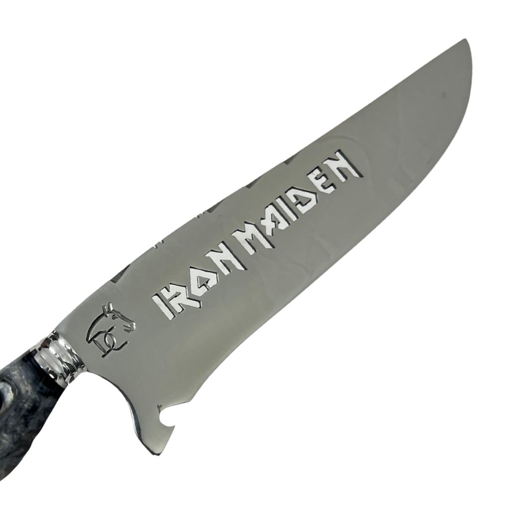 Faca Picanheira Iron Maiden 8 Polegadas - Cabo Resina Personalizado - Churrasco Rock