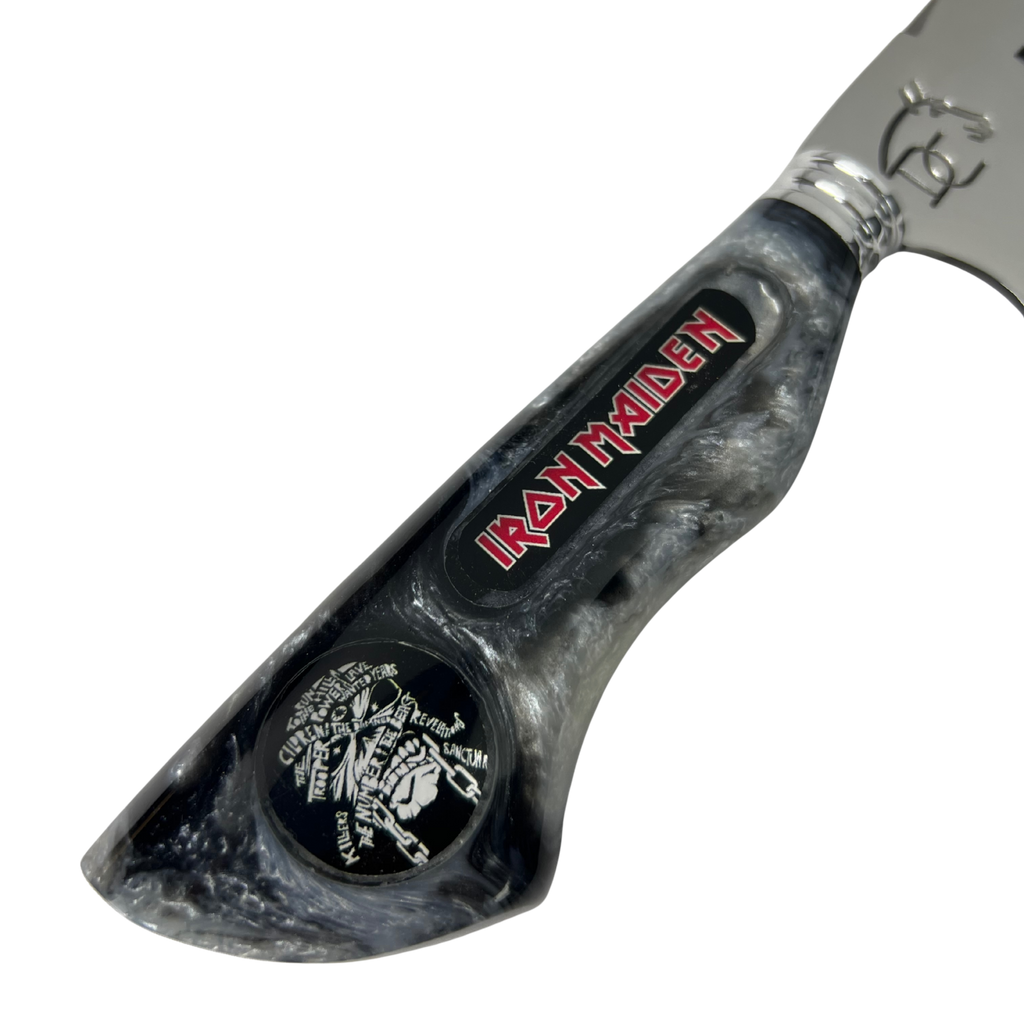 Faca Picanheira Iron Maiden 8 Polegadas - Cabo Resina Personalizado - Churrasco Rock