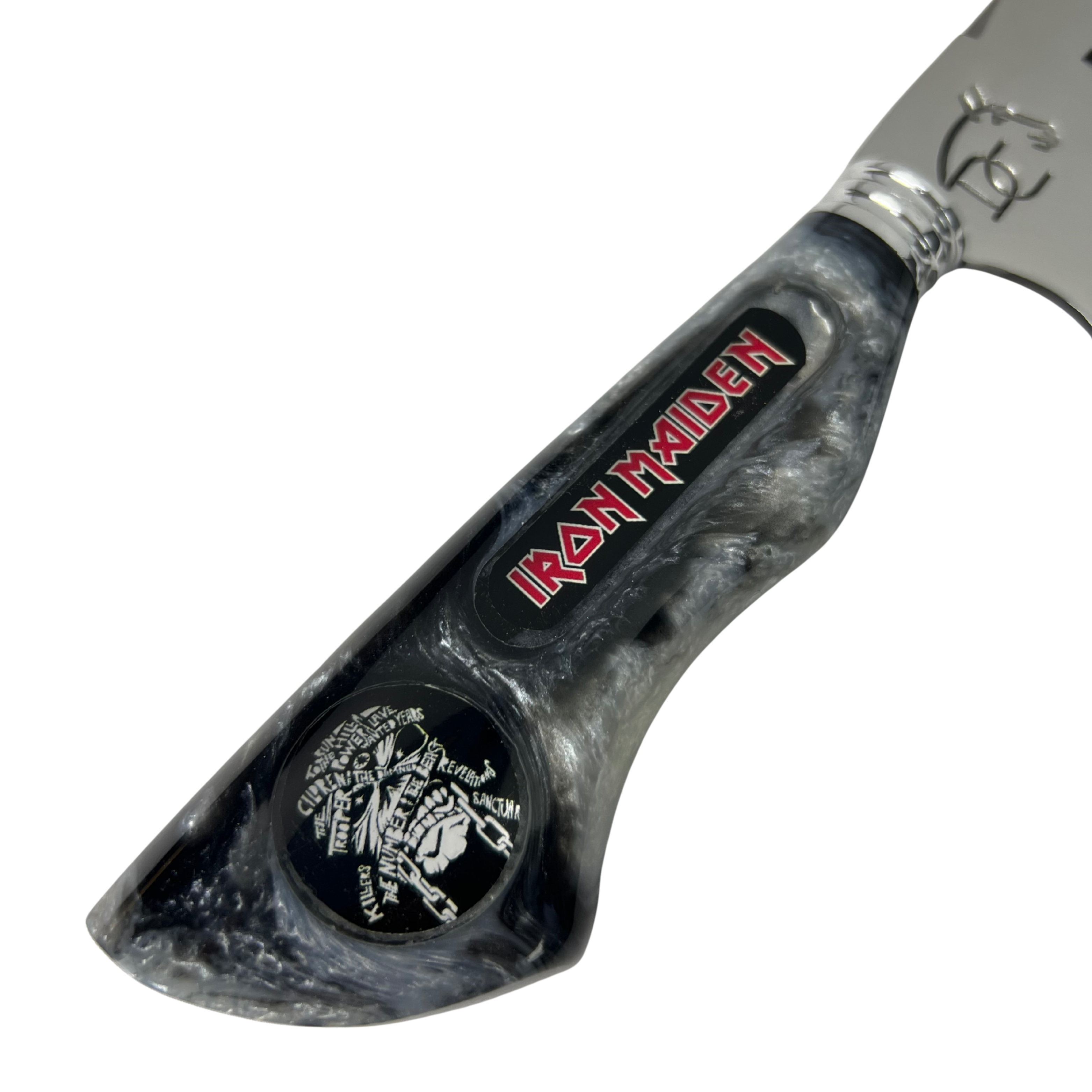 Faca Picanheira Iron Maiden 8 Polegadas - Cabo Resina Personalizado - Churrasco Rock