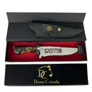 Faca Picanheira 8" Led Zeppelin - Cabo Resina Preta e Dourada