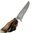 Faca Picanheira 8" Led Zeppelin - Cabo Resina Preta e Dourada