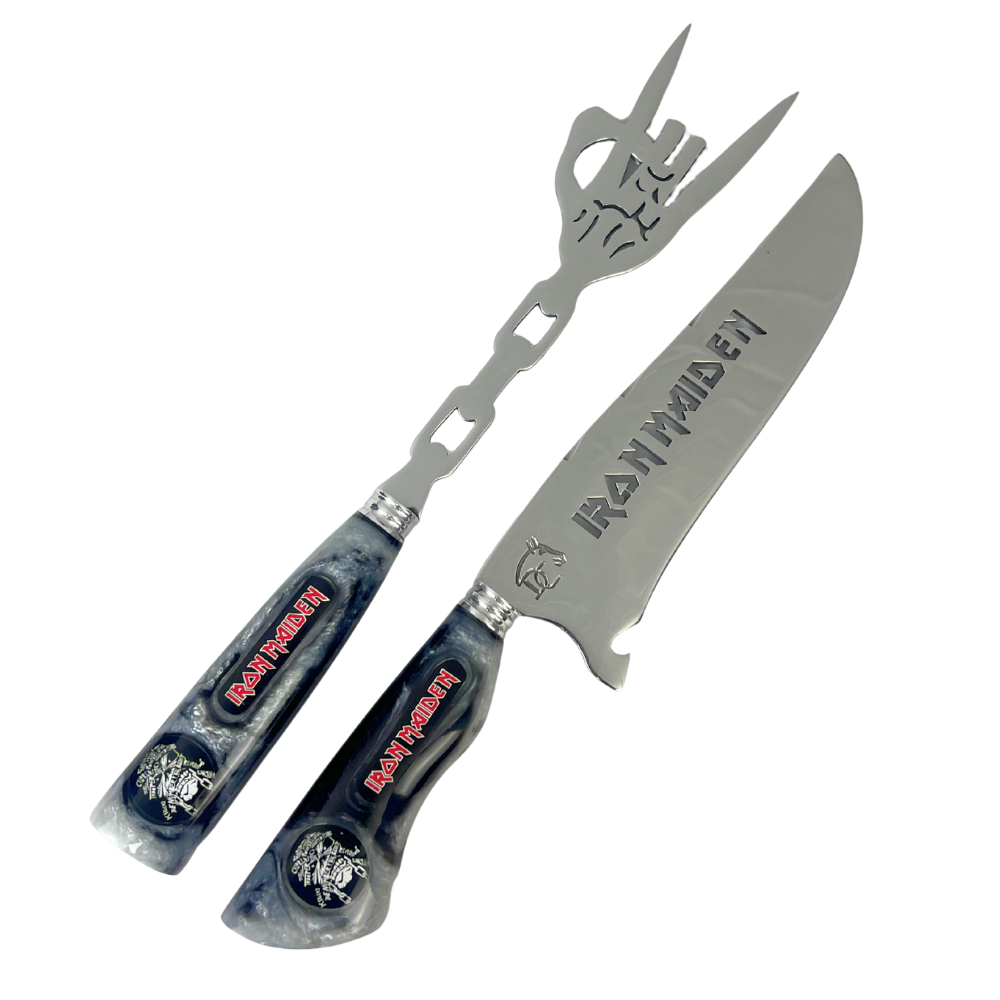 Kit Faca e Garfo Iron Maiden - Cabo Resina Personalizado