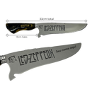 Faca Picanheira 8" Led Zeppelin - Cabo Resina Preta e Dourada