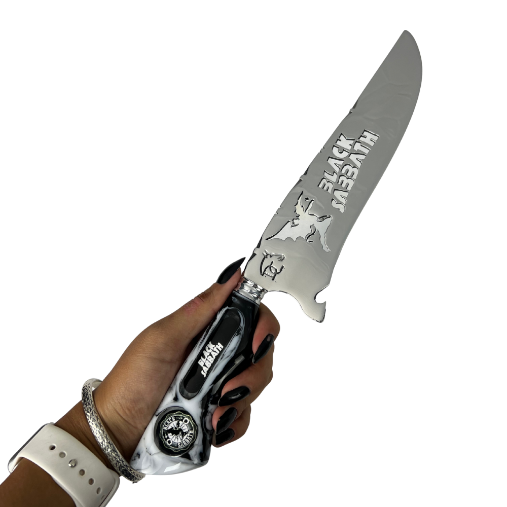 Faca Black Sabbath 8 Polegadas | Lâmina Vazada - Cabo Resina Personalizado
