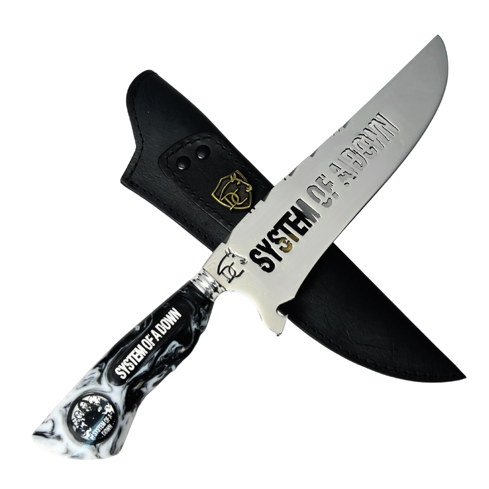 Faca System of a Down 8" - Cabo Resina Personalizado - Edição Especial Metal