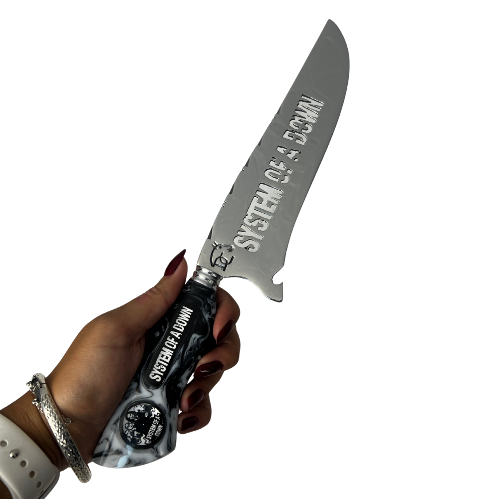 Faca System of a Down 8" - Cabo Resina Personalizado - Edição Especial Metal