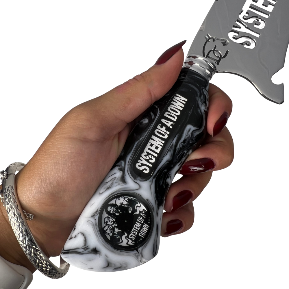 Faca System of a Down 8" - Cabo Resina Personalizado - Edição Especial Metal