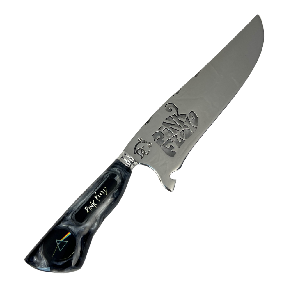 Faca Pink Floyd 8" - Cabo Resina Personalizado - Edição Especial Rock