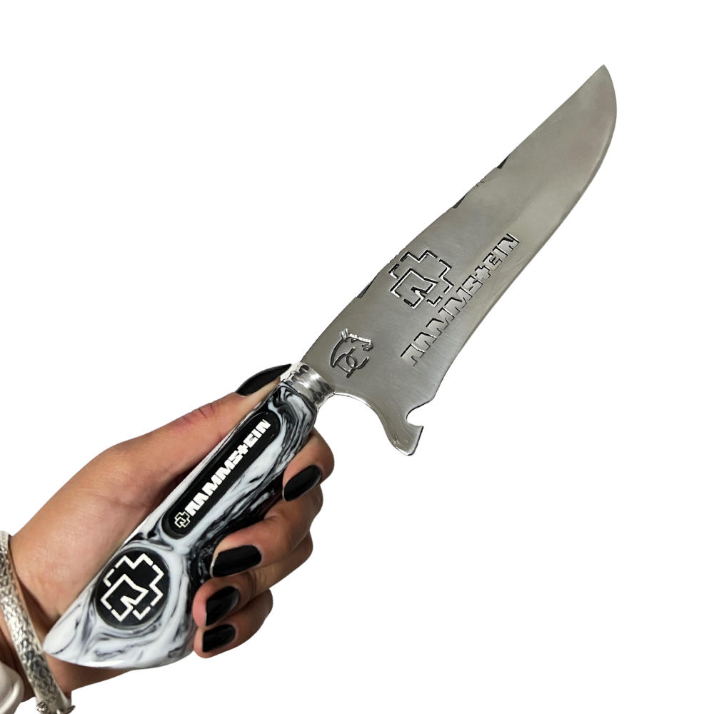 Faca Rammstein 8" - Cabo Resina Personalizado - Rock Industrial Alemão - Edição Especial