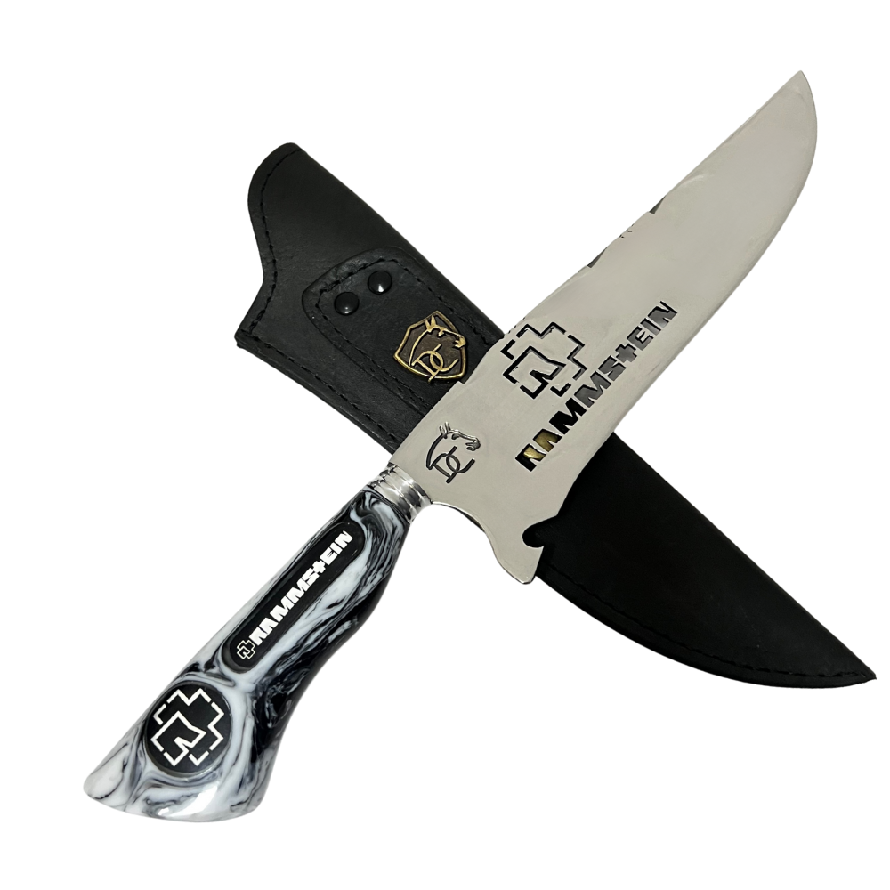 Faca Rammstein 8" - Cabo Resina Personalizado - Rock Industrial Alemão - Edição Especial