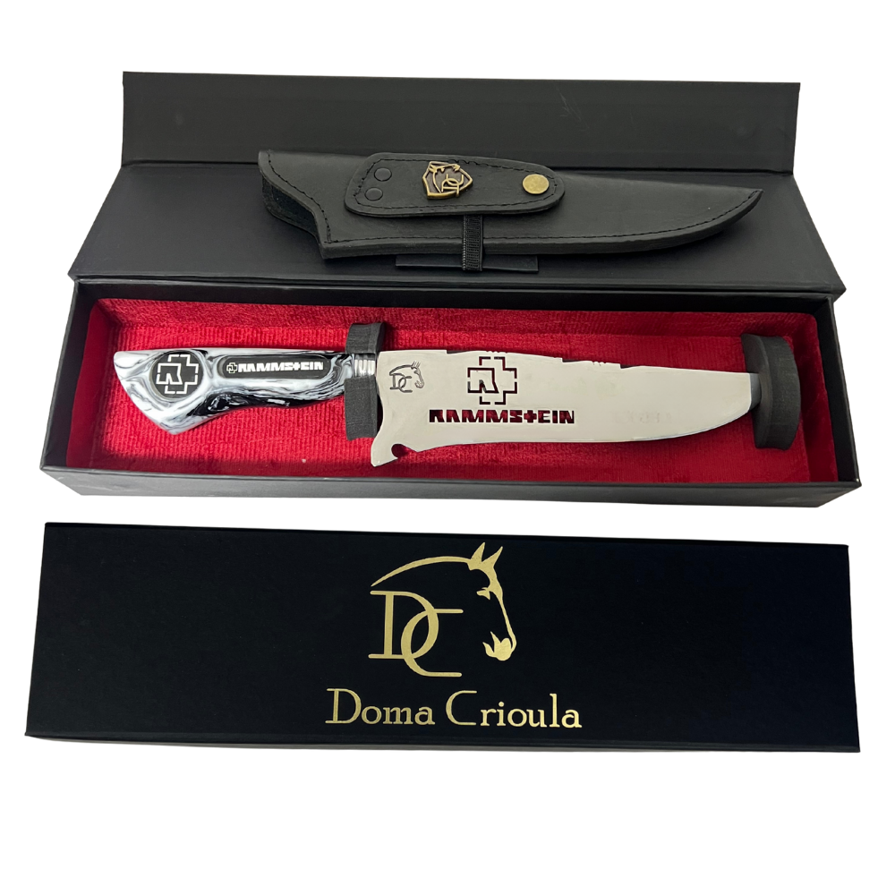 Faca Rammstein 8" - Cabo Resina Personalizado - Rock Industrial Alemão - Edição Especial