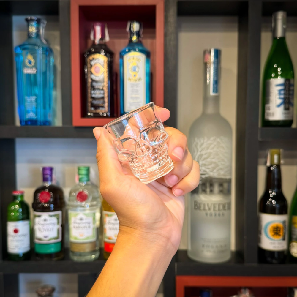Mini Copo Dose Caveira de Vidro - 50ml - Shot Glass