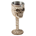 Taça Caveira com Cálice de Aço Inoxidável - 19cm - Design Gótico Medieval