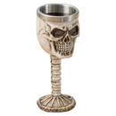 Taça Caveira com Cálice de Aço Inoxidável - 19cm - Design Gótico Medieval
